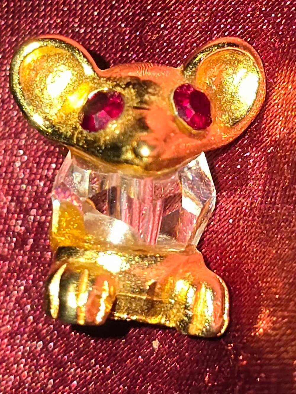 Swarovski Crystal & Gold Miniature Mouse